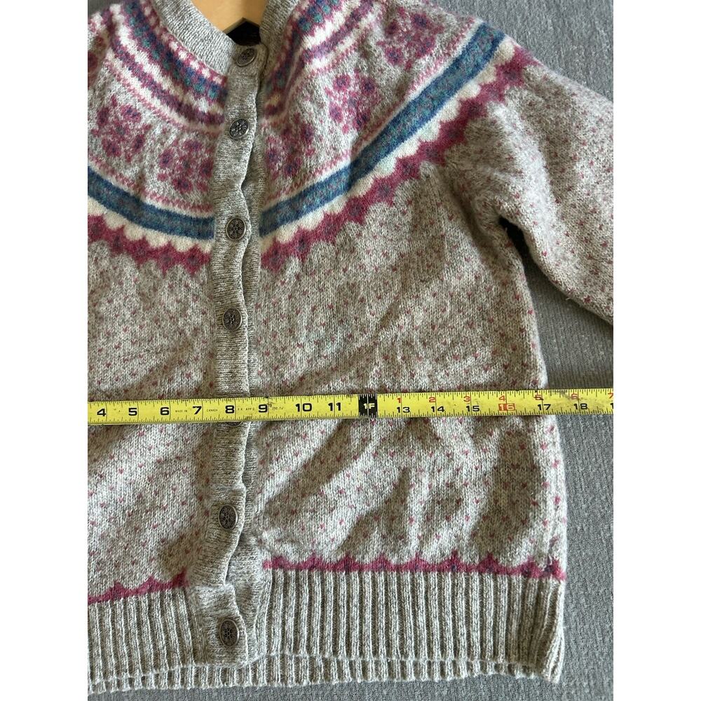 Vintage Eddie Bauer Sweater L Nordic Fair Isle Granny Button Womans - Picture 9 of 10
